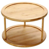 Suporte Organizador Giratório de Mesa  2 Andares 26x17,4cm em Bambu Yoi